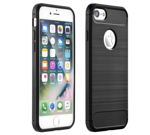 Ochranný kryt Forcell CARBON pro Apple iPhone SE (2020/2022), černá