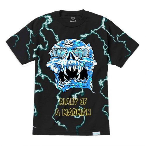 triko DIAMOND - Mad Lightning Allover Print Tee Black (BLK)