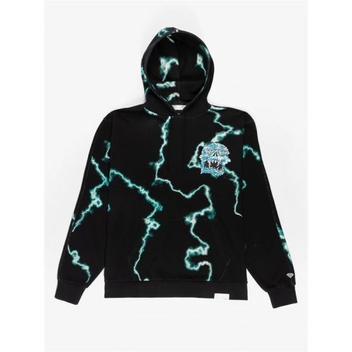 mikina DIAMOND - Mad Lightning Allover Print Hoodies Black (BLK) velikost: LG