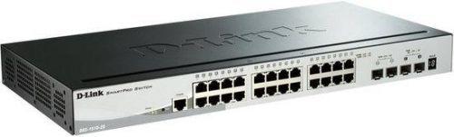 D-Link DGS-1510-28P 28-Port Gigabit Stackable SmartPro PoE Switch including 2 SFP ports and 2 x 10G SFP+ ports- 24 x 1, DGS-1510-28P/E