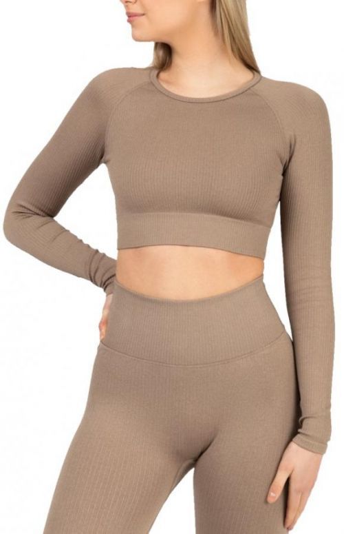 Triko s dlouhým rukávem FAMME Ribbed Seamless Crop LS