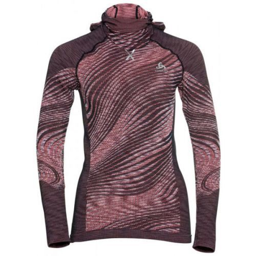 Odlo BL TOP WITH FACEMASK L/S BLACKCOMB ECO Funkční dámské tričko s integrovanou kuklou, lososová, velikost L