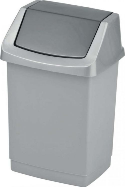 Šedý odpadkový koš Curver Click-it, 15 l