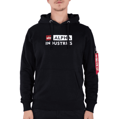 Alpha Industries Mikina  Block-Logo Hoody černá S