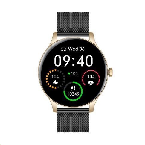 Garett Smartwatch Classy zlato-černá, ocel