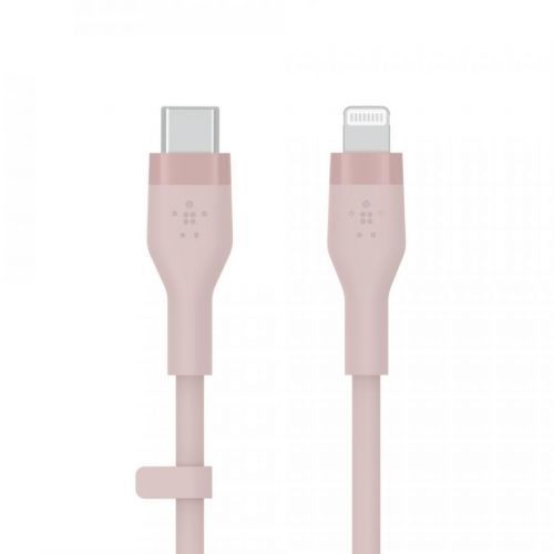 Belkin kabel USB-C na LTG_silikon, 3M, růžový