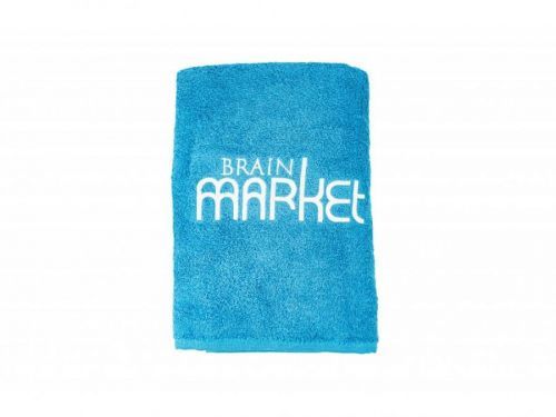 BrainMax BrainMarket osuška z organické bavlny - modrá