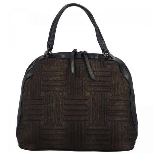 Stylová dámská koženková kabelka do ruky s reliéfem Aldo, černá