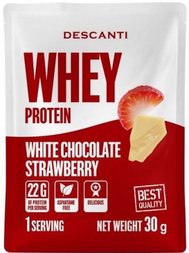 Descanti Whey Protein Bílá čokoláda, jahoda 30 g