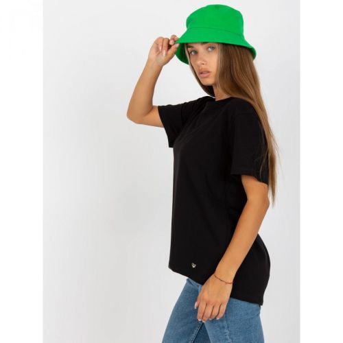 Basic black t-shirt with a round neckline