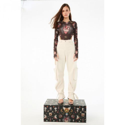 Trendyol X Zeynep Tosun Ecru Cargo Pocket Detailed Jeans