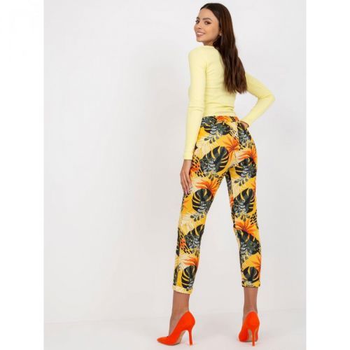 Yellow patterned cotton sweatpants