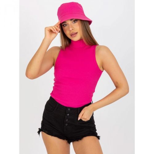 Basic pink ribbed turtleneck top RUE PARIS