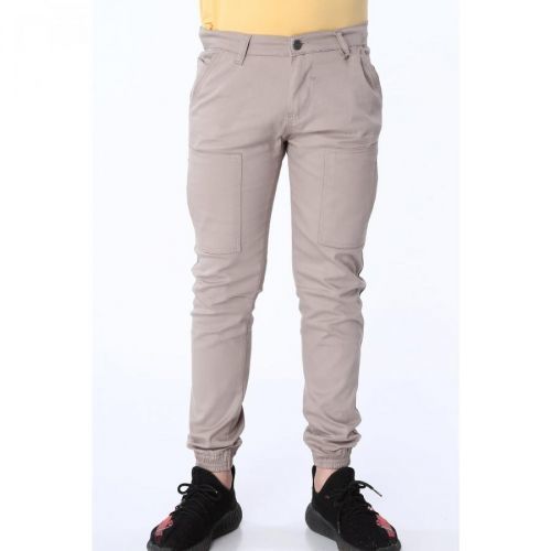 Boys' beige pants with elastic bands