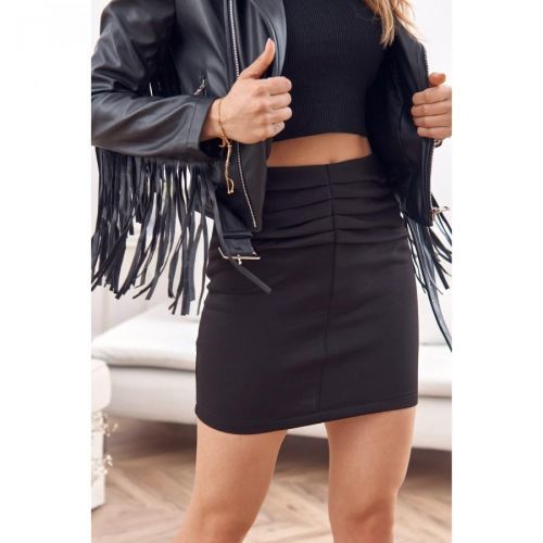 Elegant black draped skirt