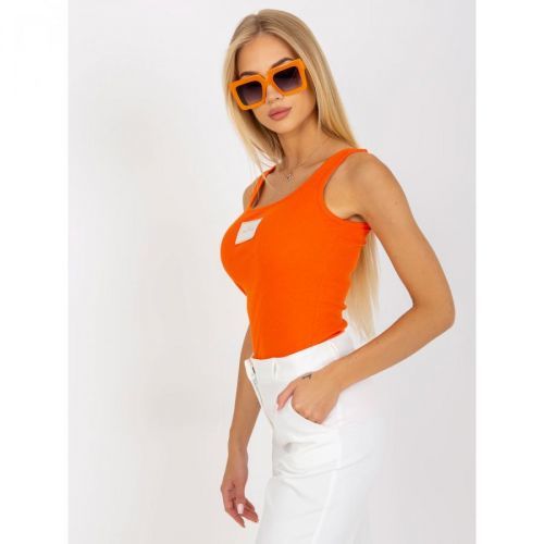 Orange OCH BELLA ribbed cotton top