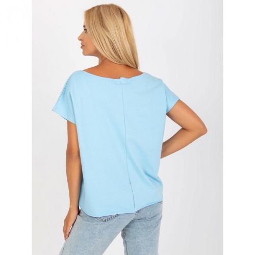 Light blue one size blouse with short sleeves