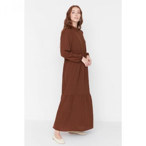 Trendyol Brown Crinkle Dress