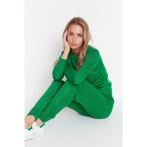 Trendyol Green Knitted Detailed Knitwear Bottom-Top Set