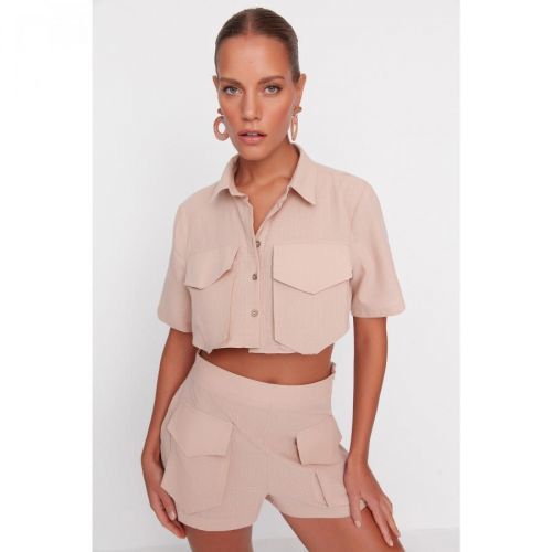 Trendyol Beige Pocket Detailed Bottom-Top Set