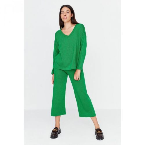 Trendyol Green Oversize Knitwear Bottom-Top Set