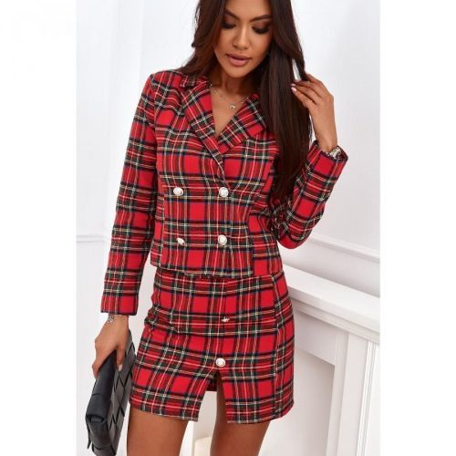 Red and green checkered mini skirt