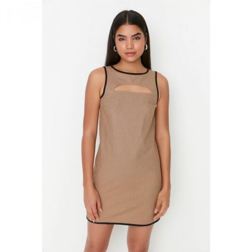 Trendyol Beige Collar Detailed Dress