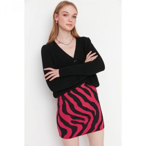 Trendyol Pink Jacquard Knitwear Skirt