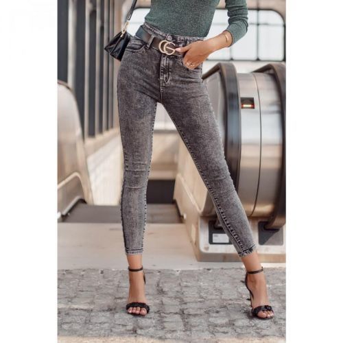 High waist push up denim jeans, dark gray