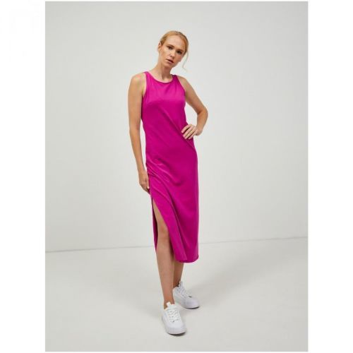 Tmavě růžové midišaty s rozparkem ORSAY - Dámské