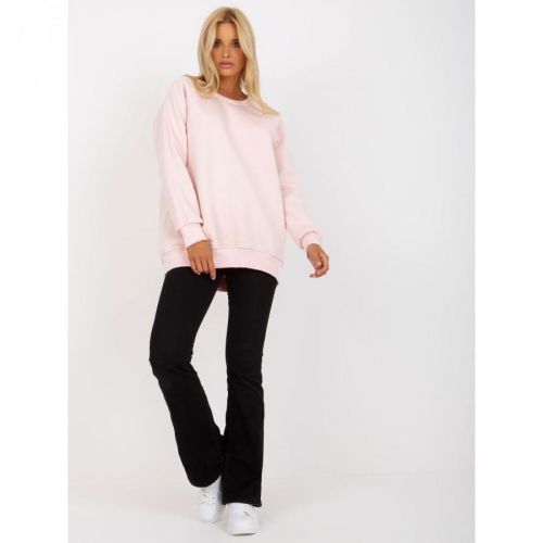 Basic light pink sweatshirt without a hood