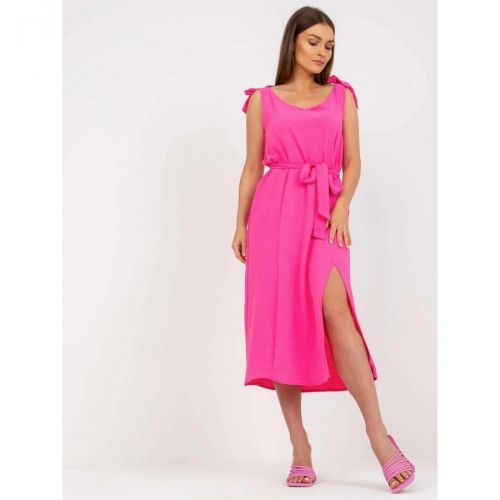A pink midi dress with a slit RUE PARIS