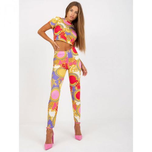 Pink patterned casual set with a top