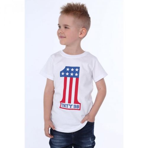 Boys' white T-shirt with an application