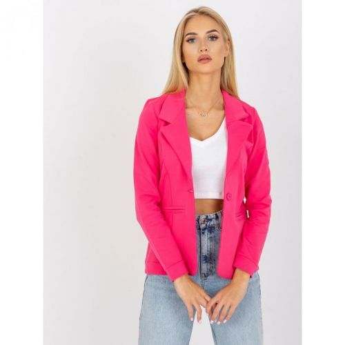 Fluo pink sweatshirt jacket with long sleeves OCH BELLA