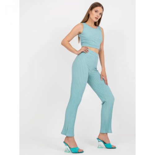 Mint striped casual summer set