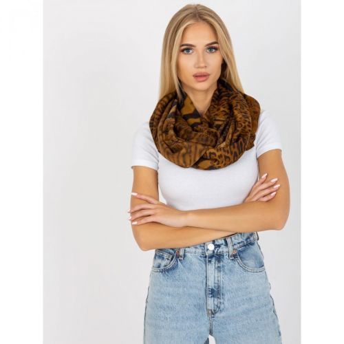 Camel scarf with animal patterns