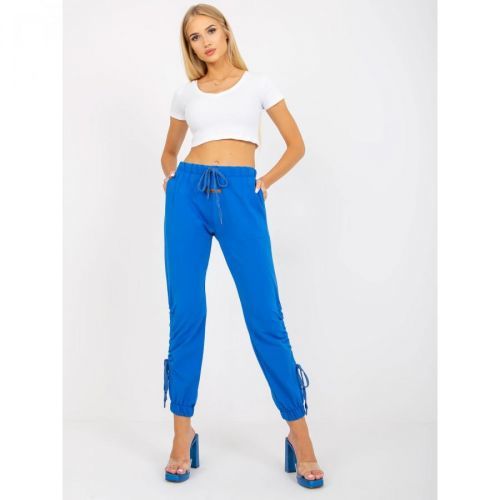 Blue high-waisted sweatpants