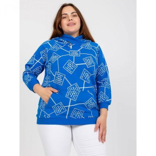Dark blue plus size sweatshirt with a printed design