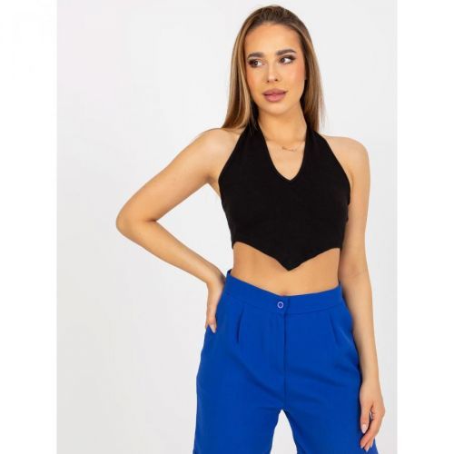 Black fitted crop top basic in stripes RUE PARIS