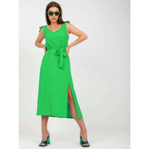 A green casual dress with tied straps RUE PARIS