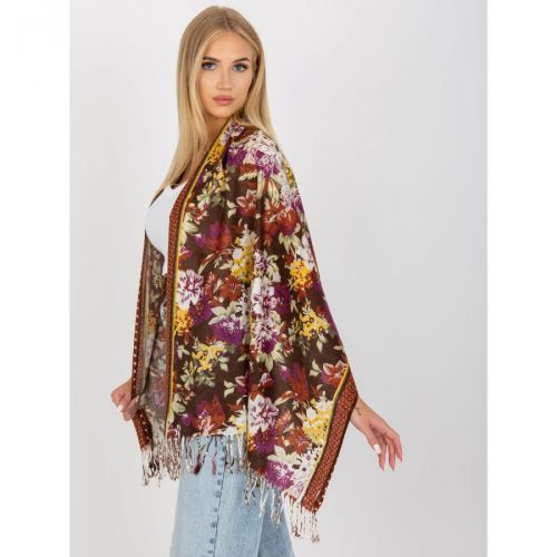 Women's brown scarf with flowers