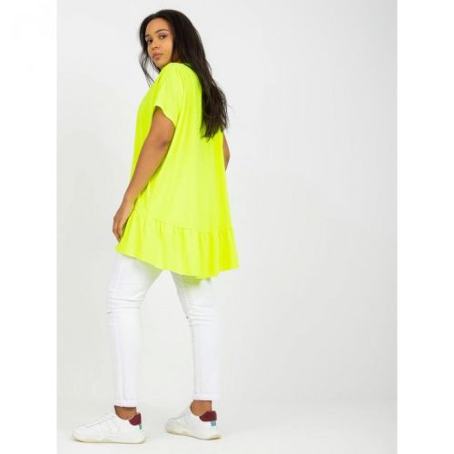 Fluo yellow everyday plus size V-neck tunic