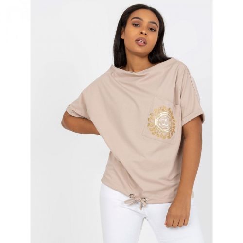 Plus size beige cotton blouse