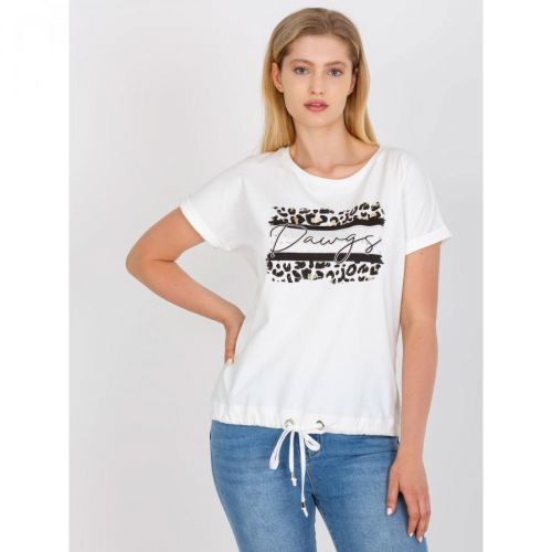 White cotton plus size t-shirt with a round neckline