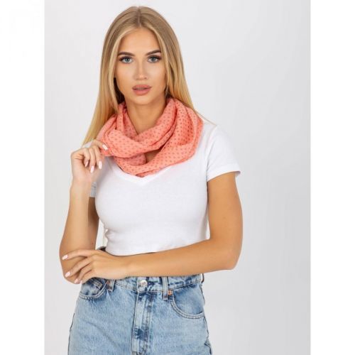 Women's coral scarf in polka dots