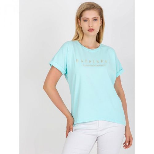 Mint plus size t-shirt with gold lettering