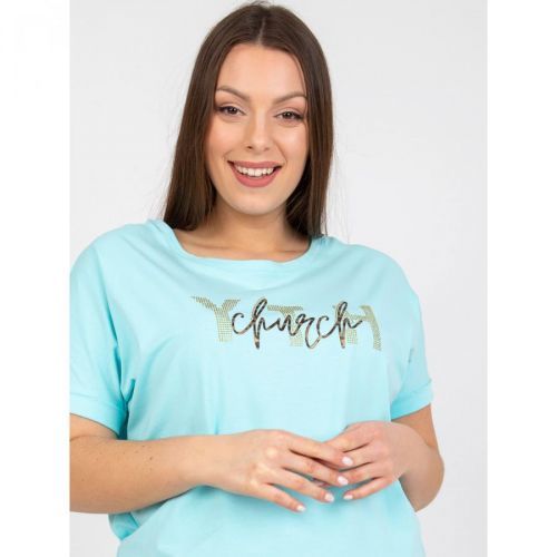 Mint plus size t-shirt with a back neckline
