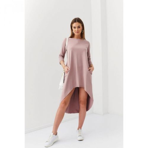 Asymmetrical oversize cappuccino dress