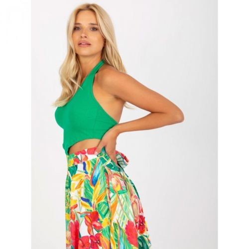 RUE PARIS green backless ribbed top